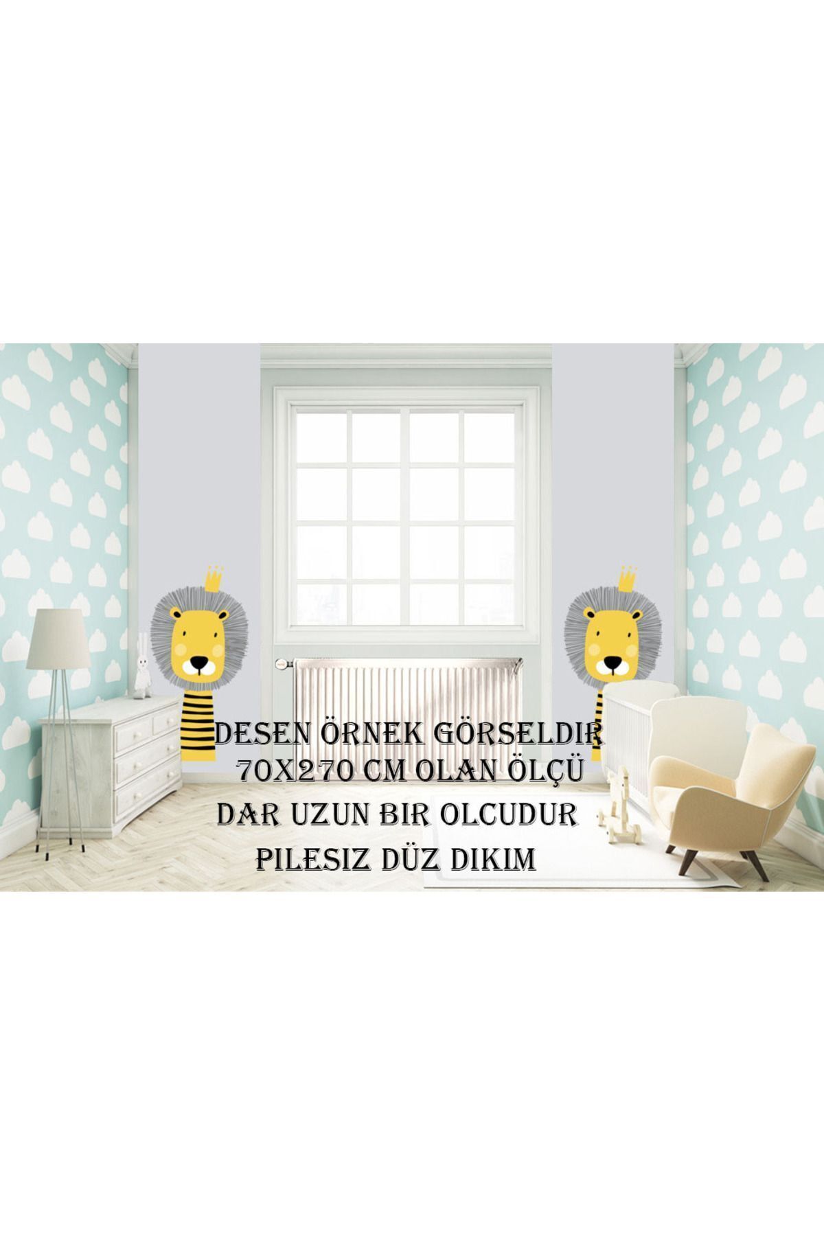 CİCİ ODAM 1 Kanat Hello Kitty Çocuk Bebek Odası Perdesi Fon Perde fotoğrafı 3 (önizleme)