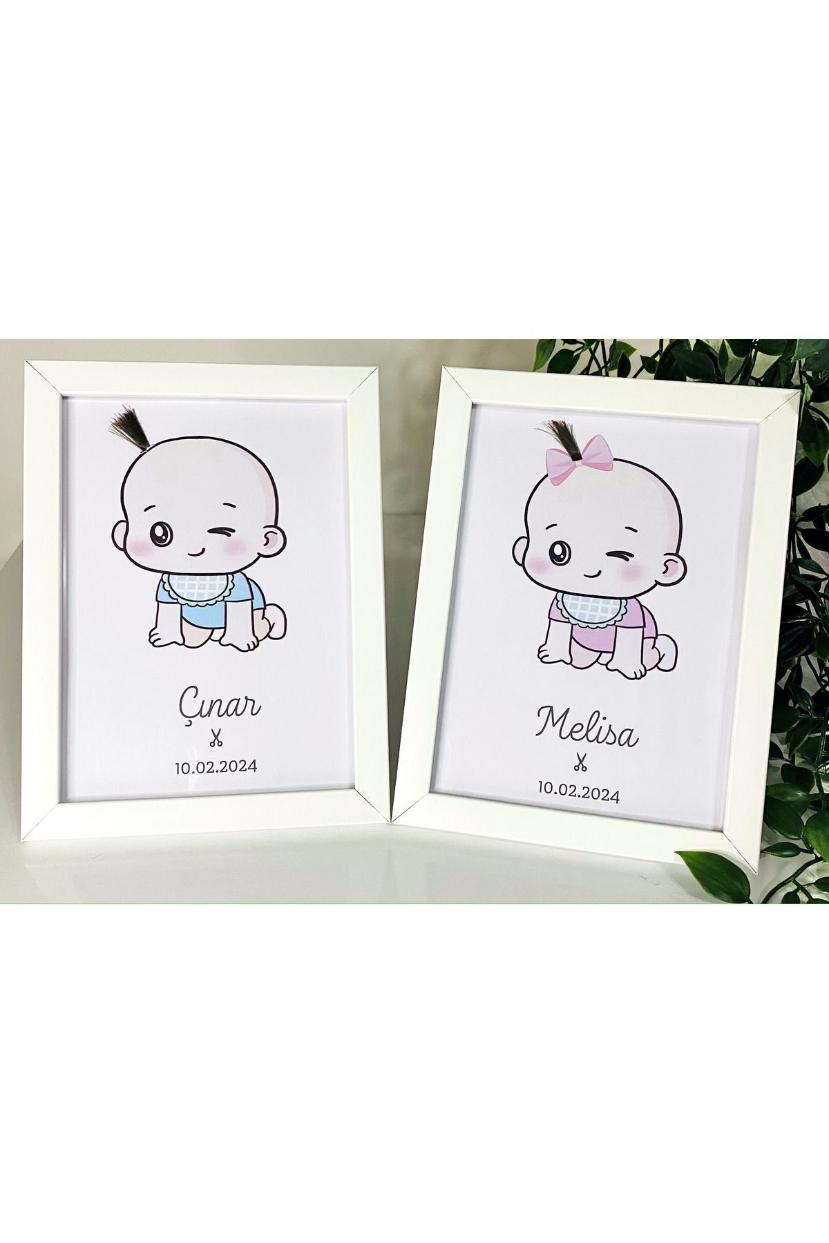 Zift Store İlk Saçım Çerçeveli Bebek Anı Kartı İle Bebeğimin İlk Saç Hatırası (KİŞİYE ÖZEL İSİM VE TARİH) fotoğrafı 2 (önizleme)