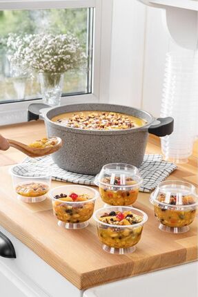 simplicity ROOTS 25 Adet 180cc Kullan At ayaklı Kapaklı puding magnolya Aşure...