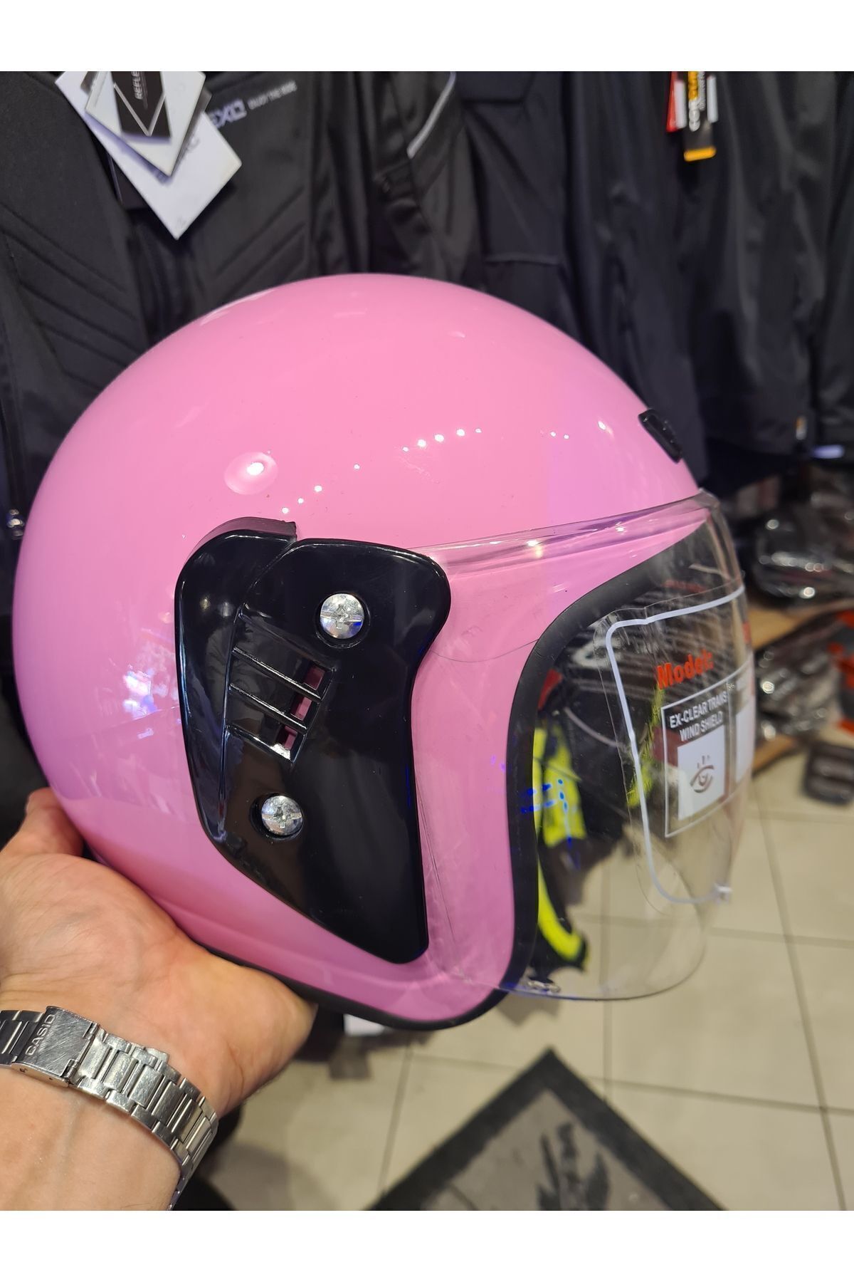 Kask-- !!!Big Size!!!Half Pink Helmet Large Size (PLEASE YOU GET IT THAT HEAD IS SMALL!!) 4