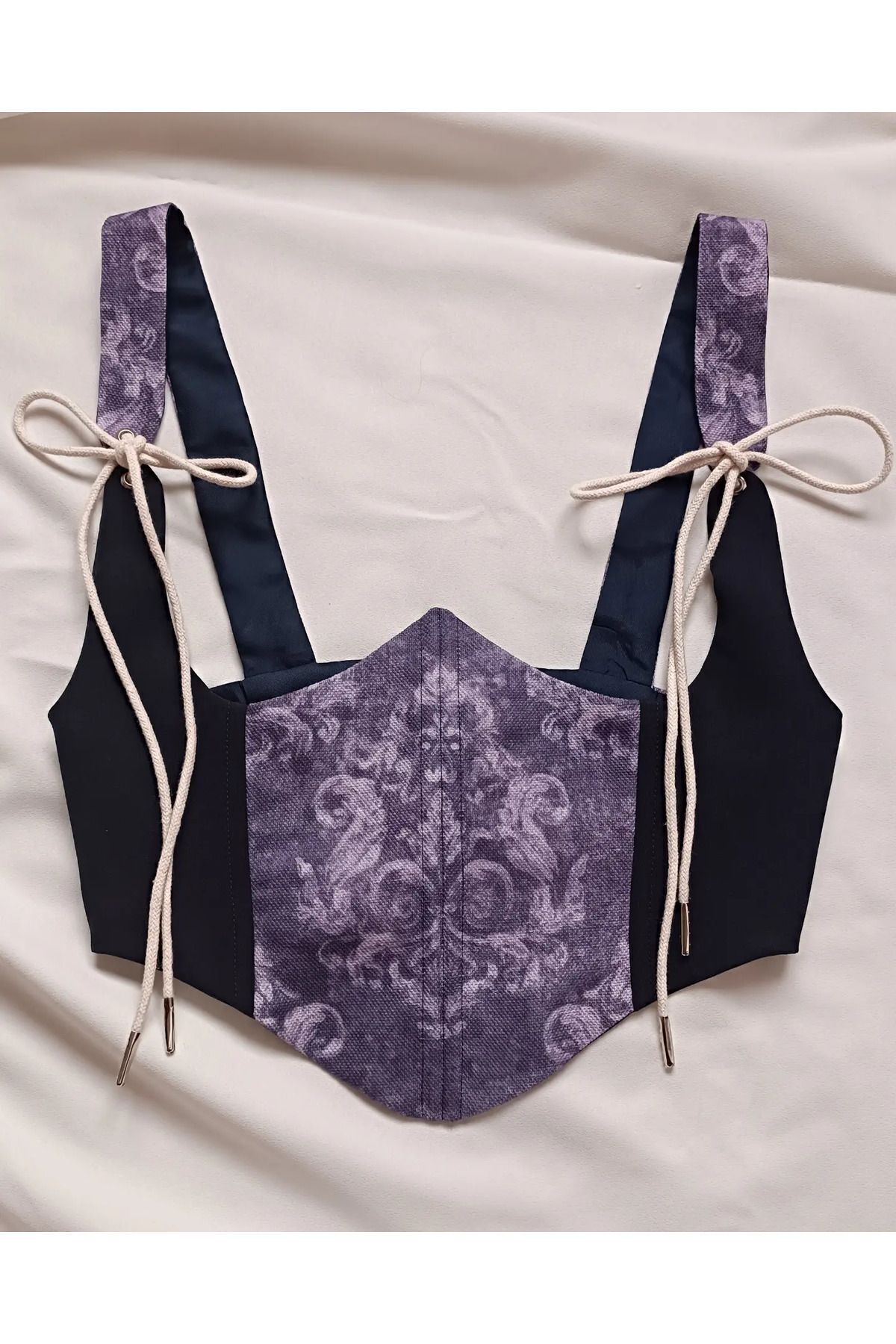 Purple Patterned Waist Bodice