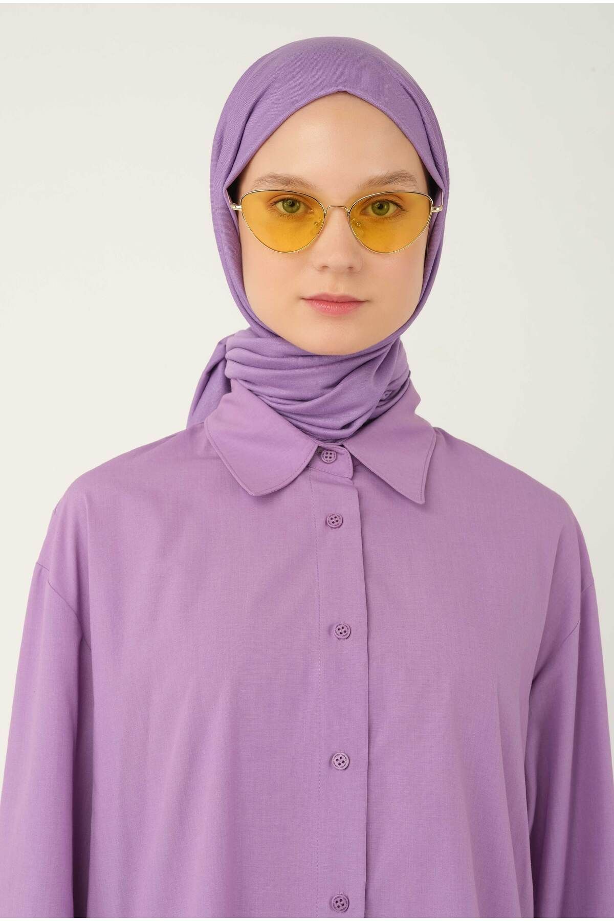 HEQA-Lilac Combed Shawl 2