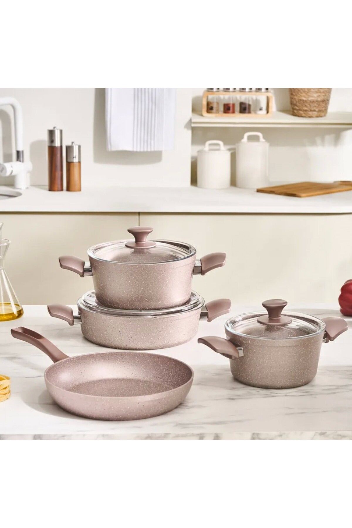 Karaca-Biogranit Rosegold Induktionskochtopf-Set, 7-teilig 6