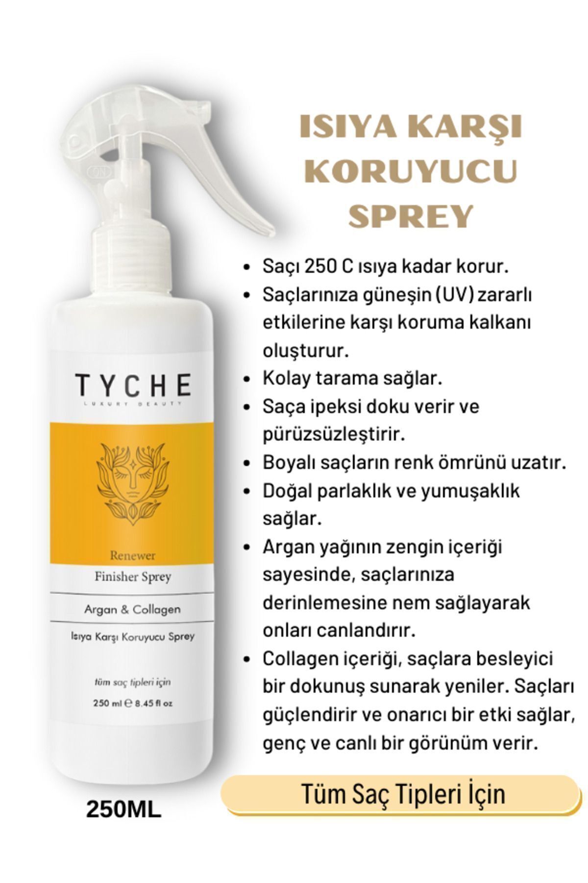 Isıya Karşı Koruyuculu Ve Dökülme Önleyici Saç Spreyi Renewer Finisher Sprey Argan & Collagen 250ml — TK00118 — تصویر 2 از 7
