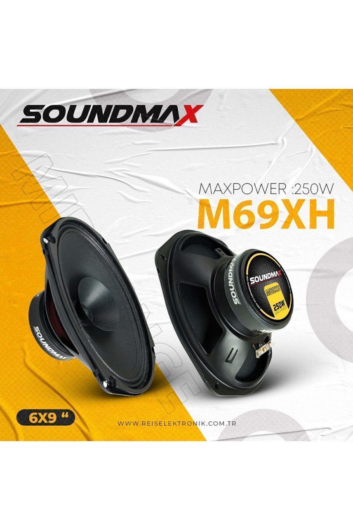 Soundmax Sx-m69xh Çifti 500wat-200w Rms Kapaklı 6x9 Oval Oto