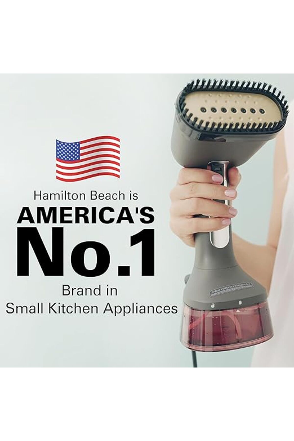 Hamilton Beach-Professional Handheld Garment Steamer w/ Fabric Brush, 2 Steam Modes,300ml,Ergonomic Handle,6ft cord 2