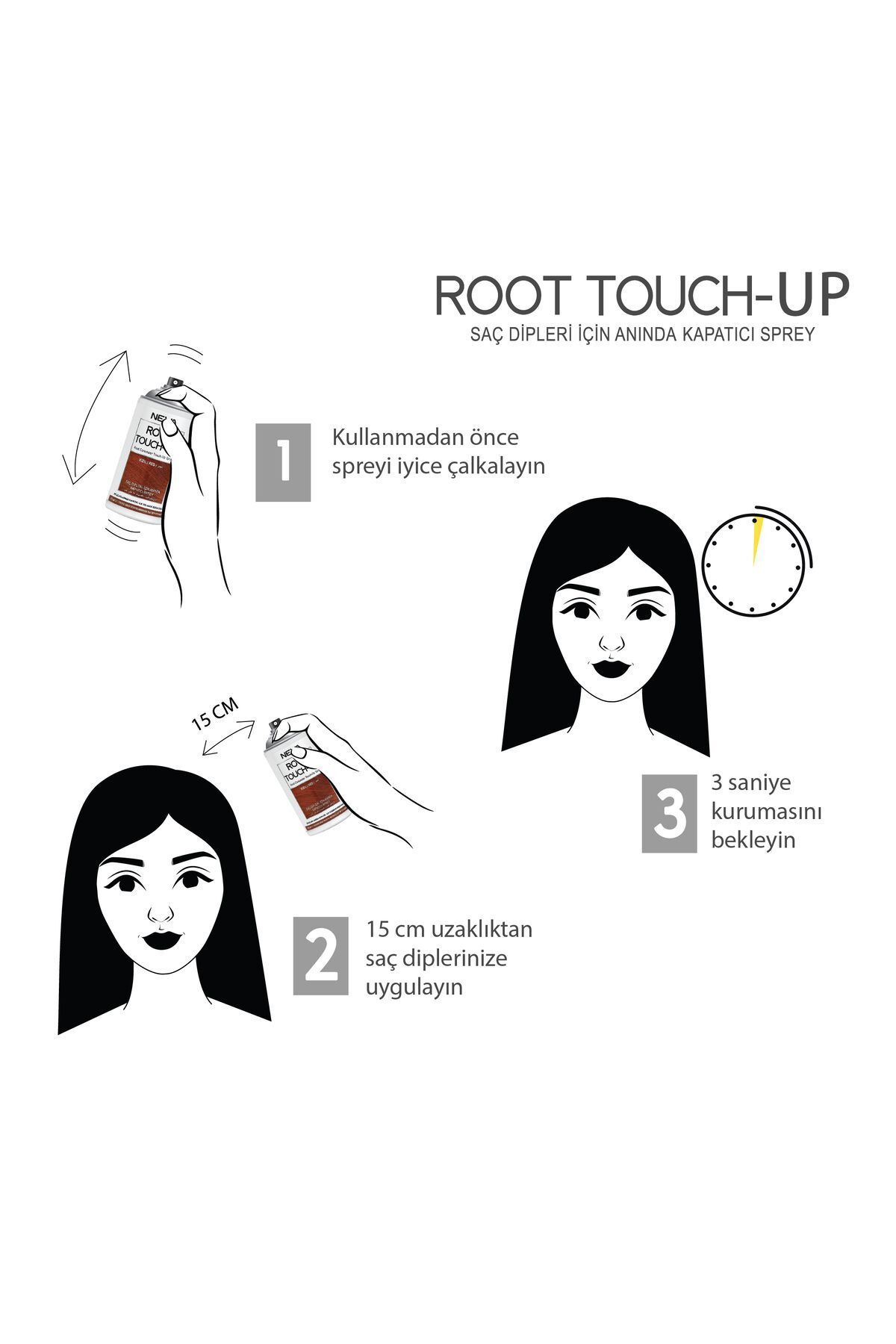 رنگ مو قرمز مردانه و زنانه Root Touch Up اسپری کانسیلر فوری 75 میل برای پایین موهای Root Touch-Up