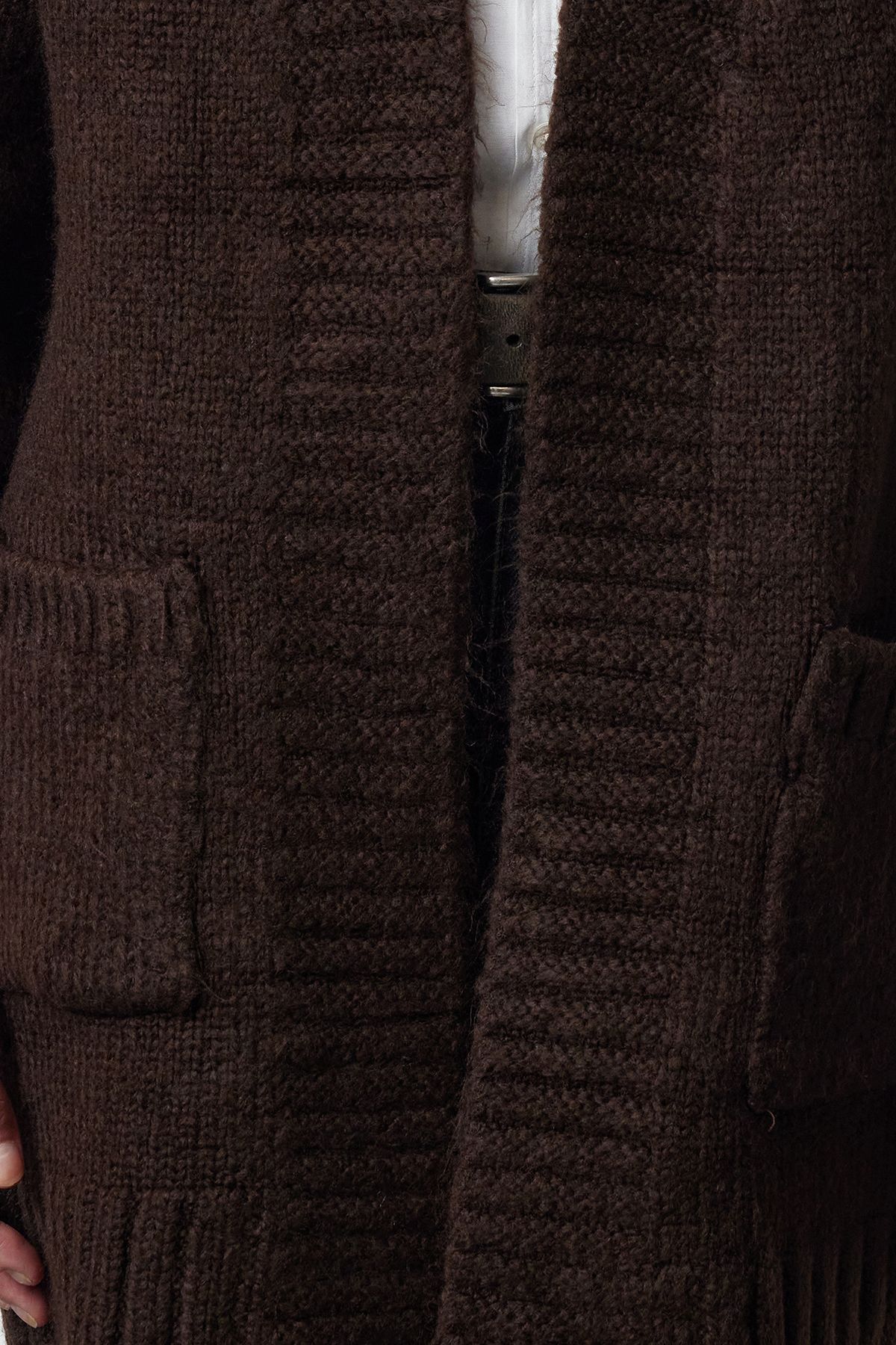 Trendyol Collection-Wide Fit Brown Knitwear Cardigan - Soft Texture Twoaw25Hi00275 3