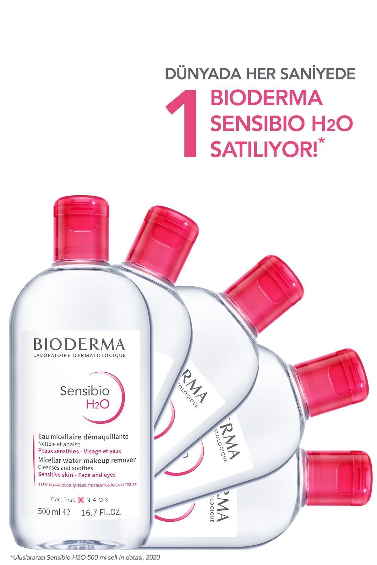 Bioderma-Sensibio H2O Mizellen-Make-up-Reinigungswasser für empfindliche und normale Haut, 250 ml 5