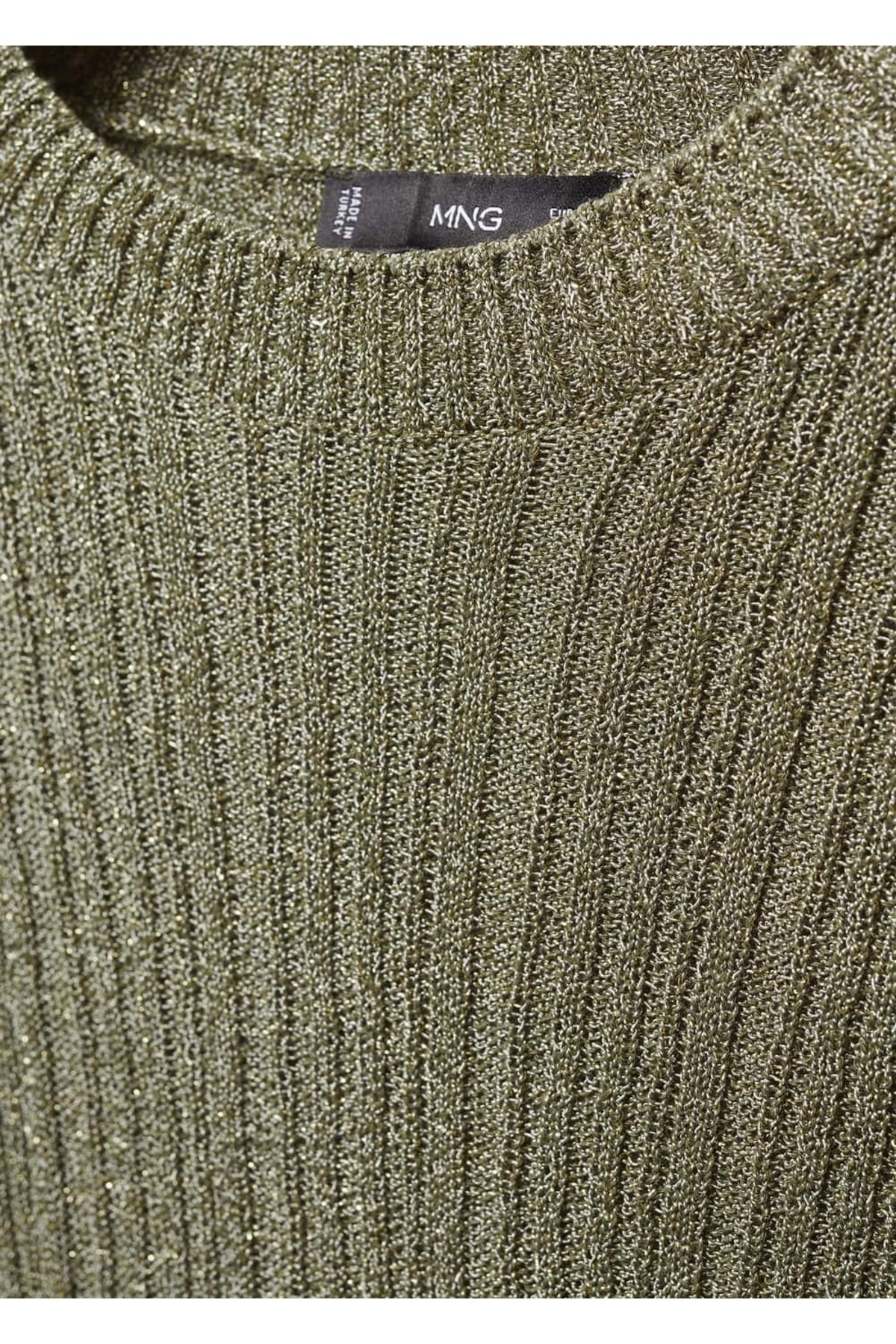 بافت و پلیور زنانه خاکی منگوMANGO | 67025756 اورجینال - تصویر 5