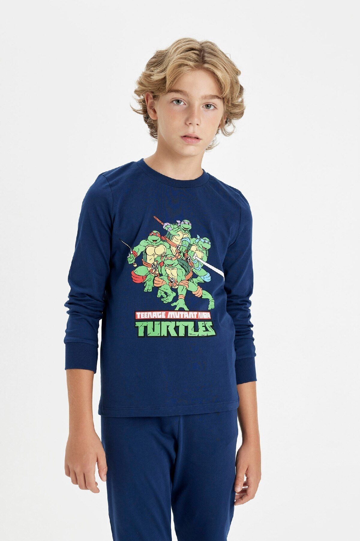 DeFacto-Boy's Pajama Set - Teenage Mutant Ninja Turtles, Long Sleeve, Top and Bottom Set D6324A824Au 3