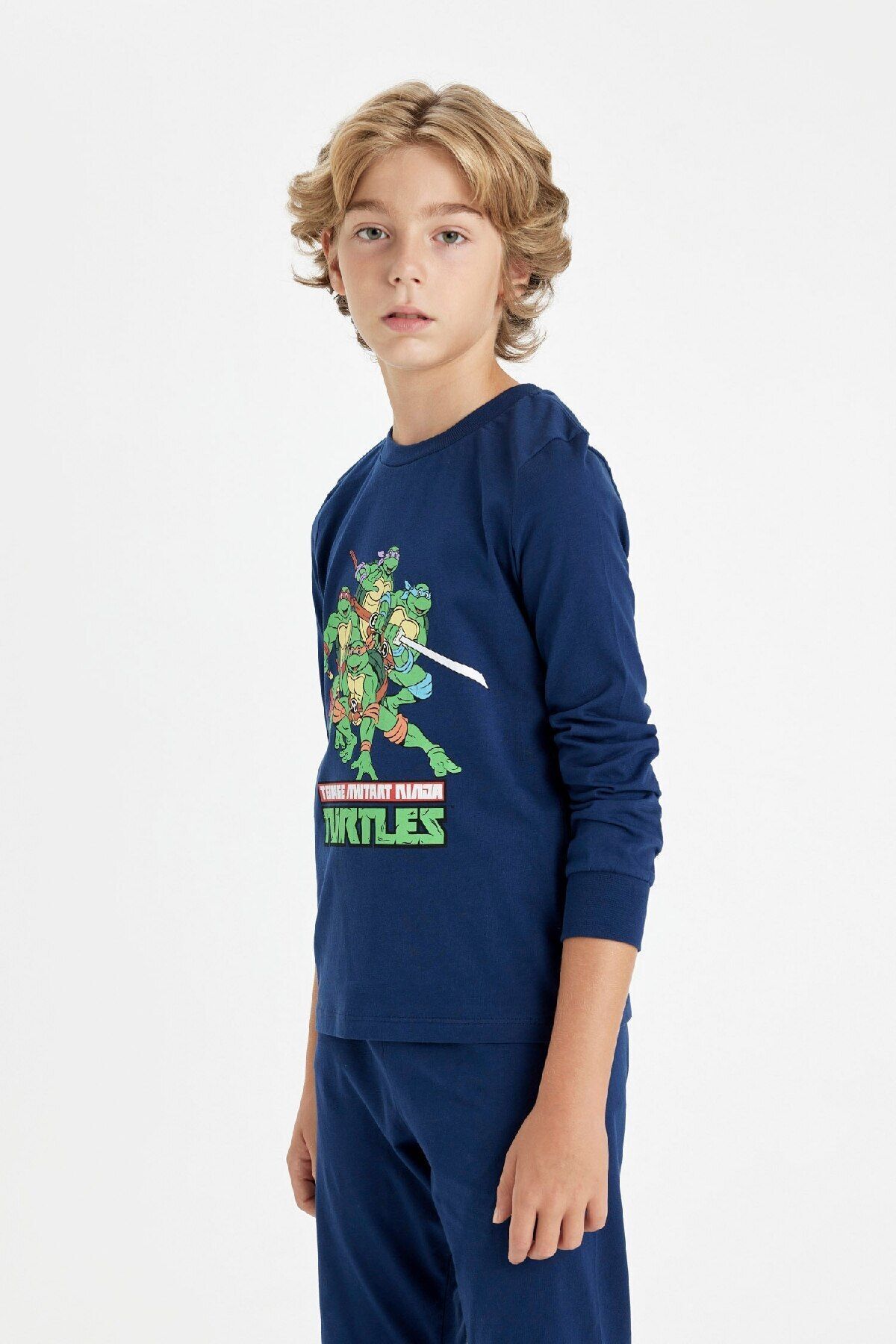 DeFacto-Boy's Pajama Set - Teenage Mutant Ninja Turtles, Long Sleeve, Top and Bottom Set D6324A824Au 4