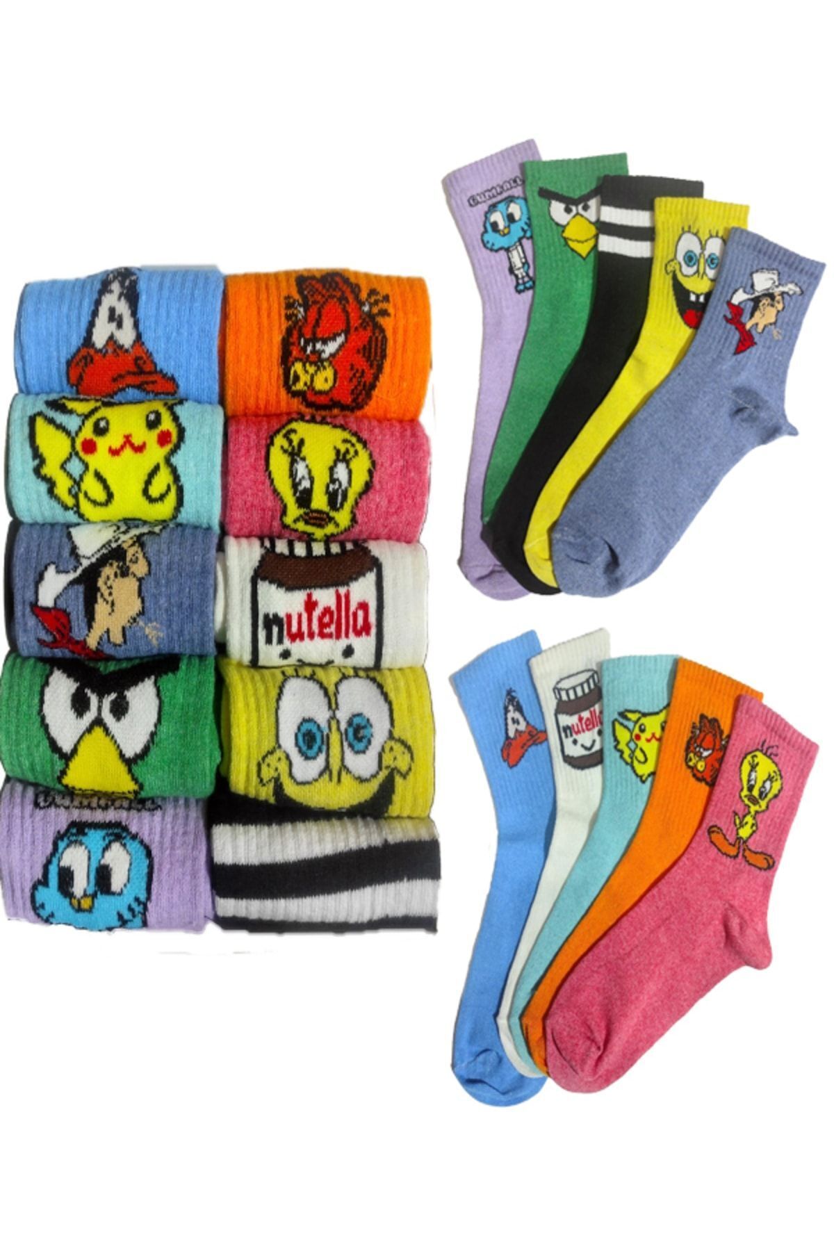 SOYTEMİZ-Unisex Character Patterned College Socks 6 Pairs 1