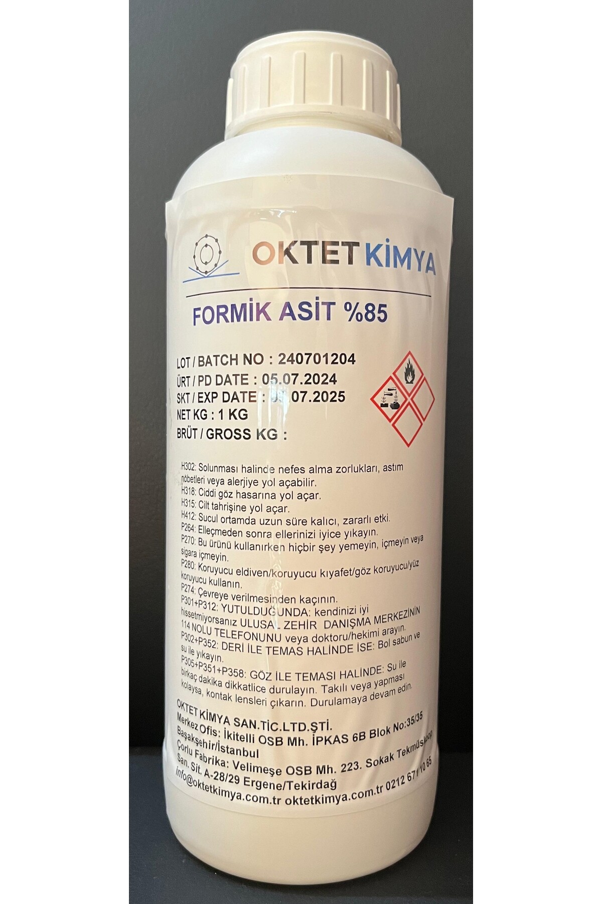 oktet Formik Asit %85-88 1.000 gr.