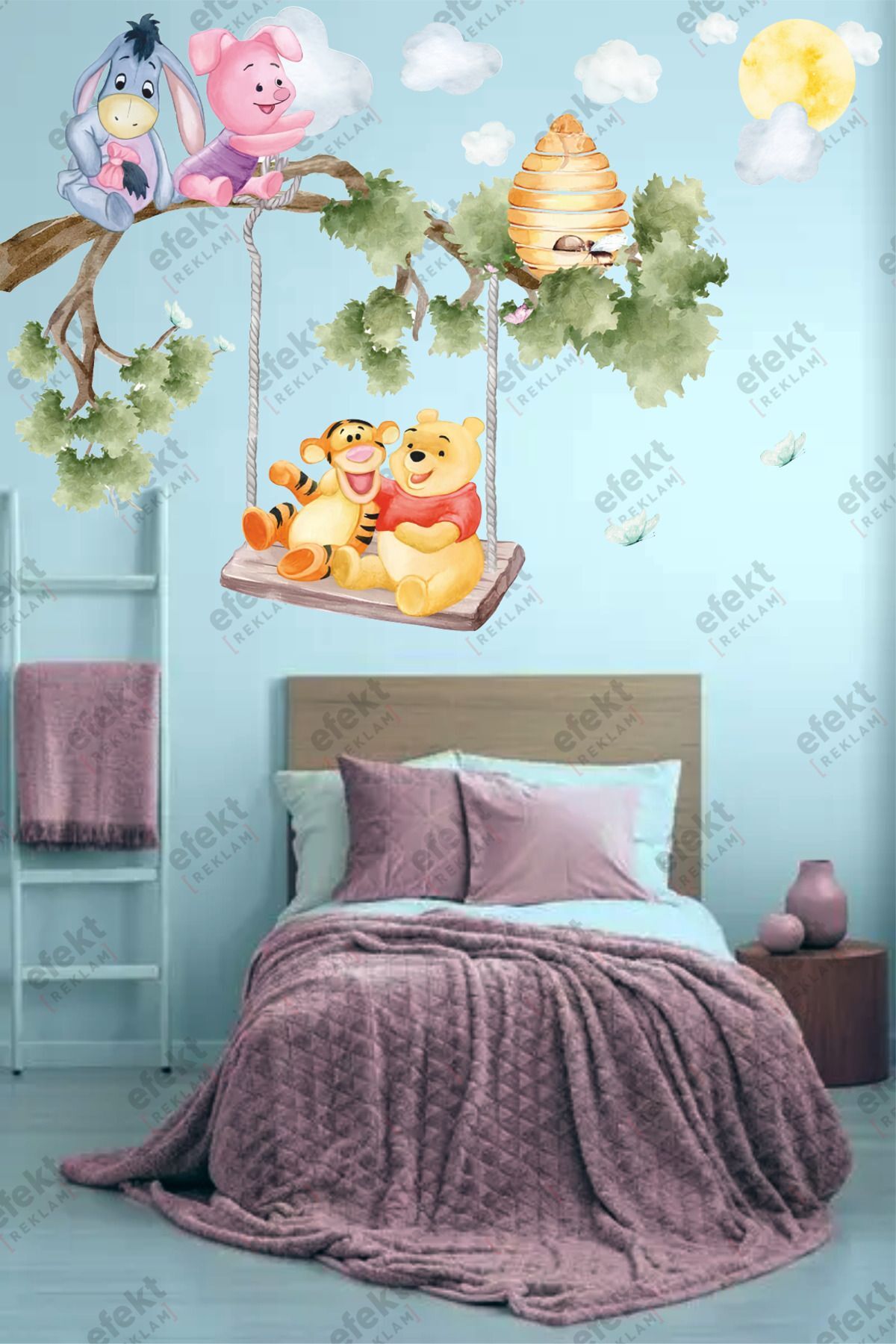 efekt reklam Ayıcık ve Arkadaşları Salıncak Keyfi Çocuk Odası-Kreş Anaokulu-Kapı-Duvar Yapışkanlı Sticker Seti fotoğrafı 4 (önizleme)