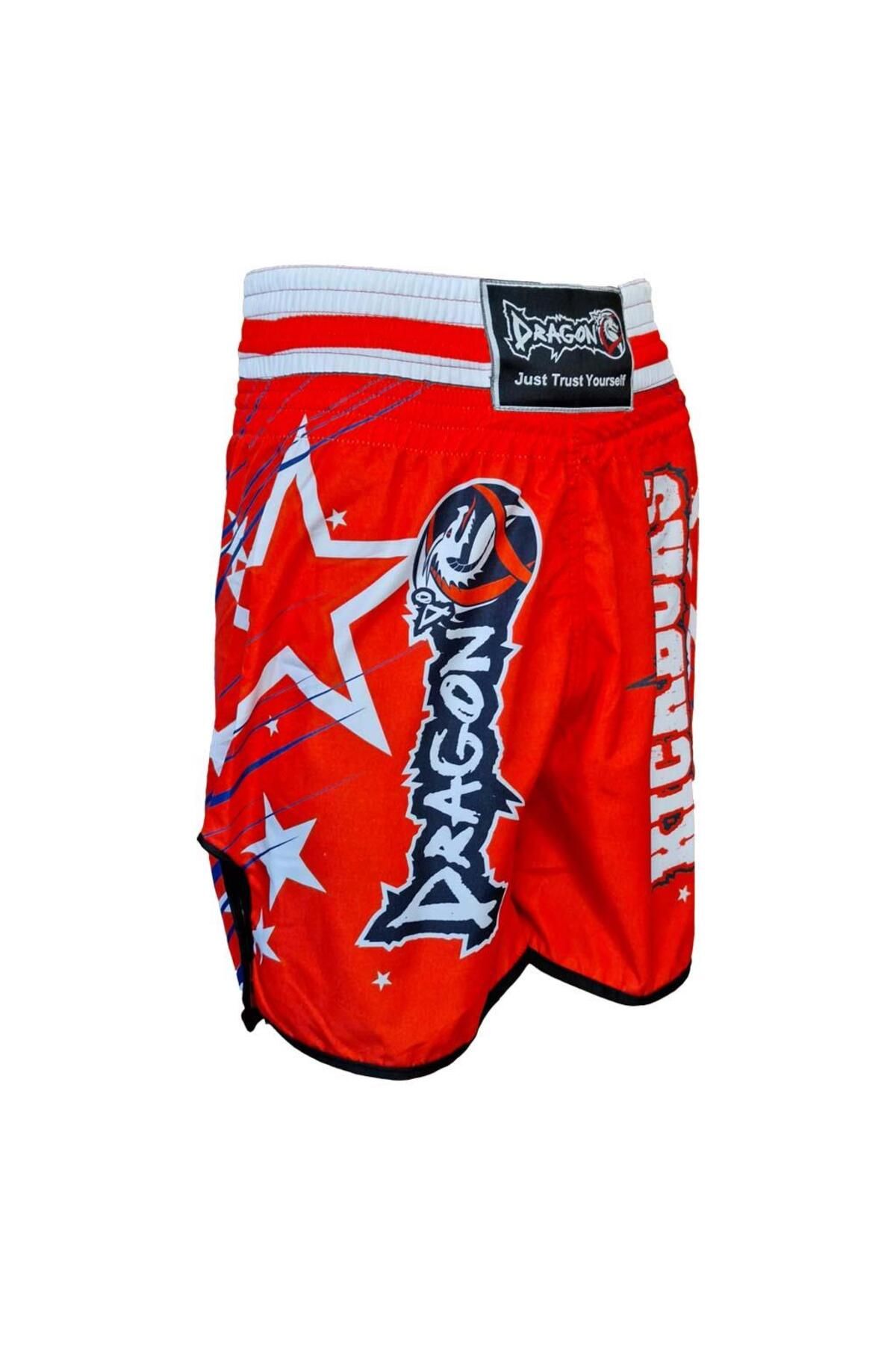 شورت بوکس مردانه و زنانه KB240 KICK BOXING کوتاه دیجیتال چاپ آموزش Dragondo