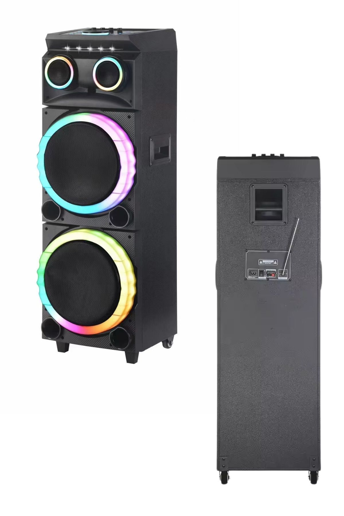 Bluetooth Hoparlör Parti Hoparlörü Karaoke Mikrofon Hediyeli Işıklı Ses Bombası  Usb Sd Girişli