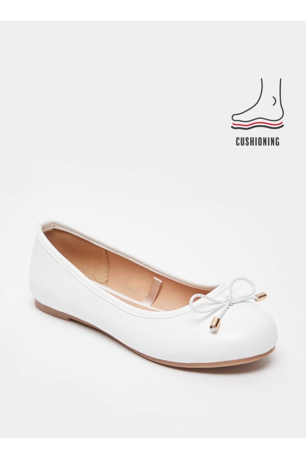 Little Missy-Solid Slip-On Round Toe Ballerina Shoes with Cushioning 2