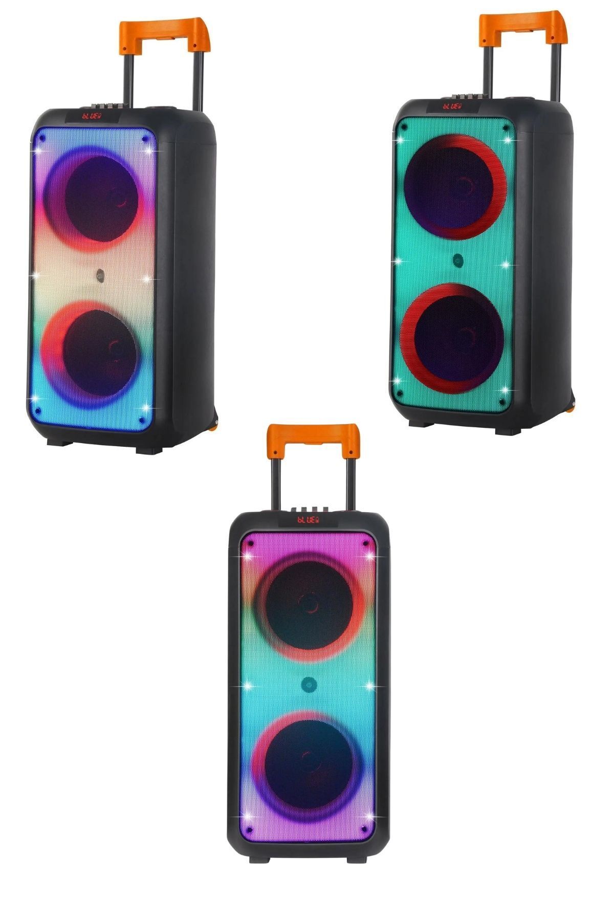 Bluetooth Hoparlör Parti Hoparlörü Karaoke Mikrofon Hediyeli Işıklı Ses Bombası  Usb Sd Girişli