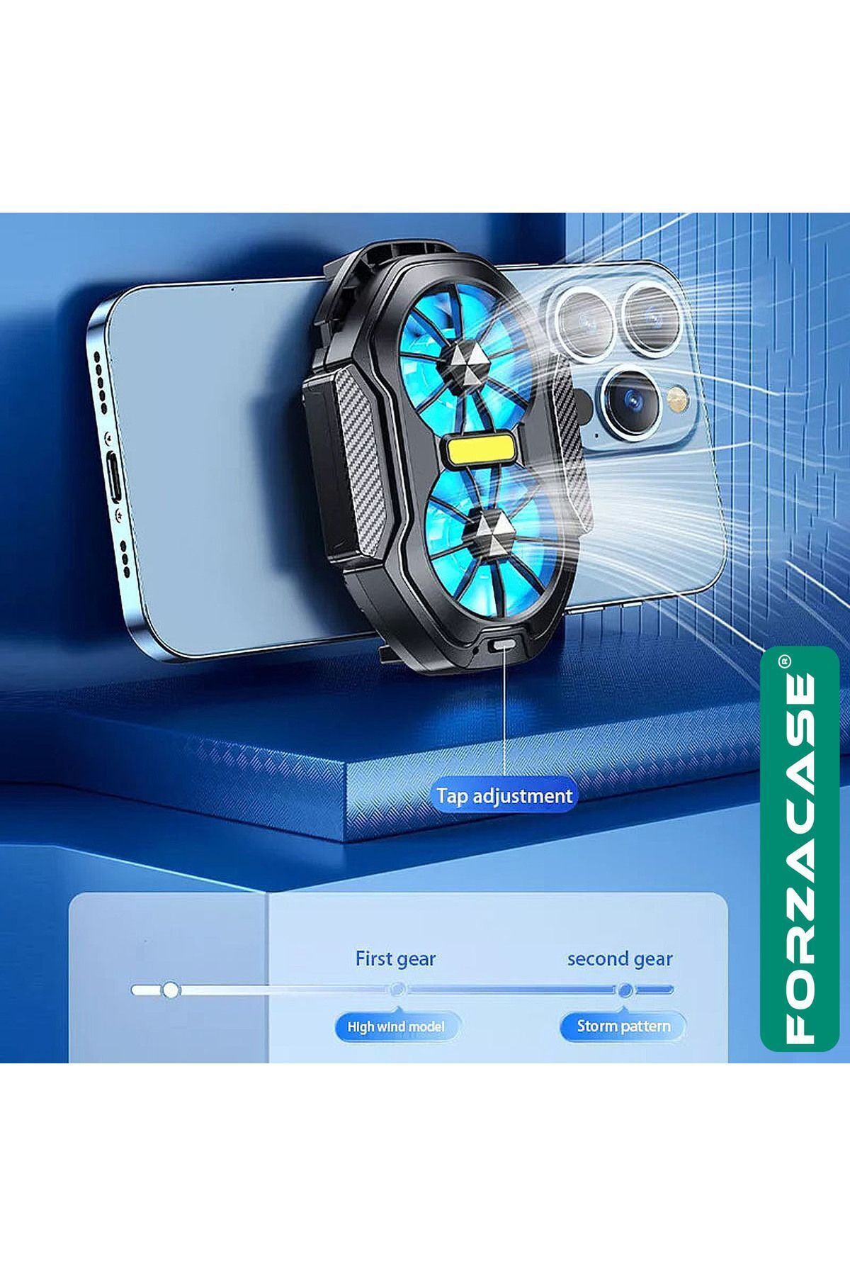 6500 Rpm Çift Fanlı Kablosuz Şarjlı 300 Mah Cep Telefonu Isı Önleyici Soğutucu Fan - Fc603 2