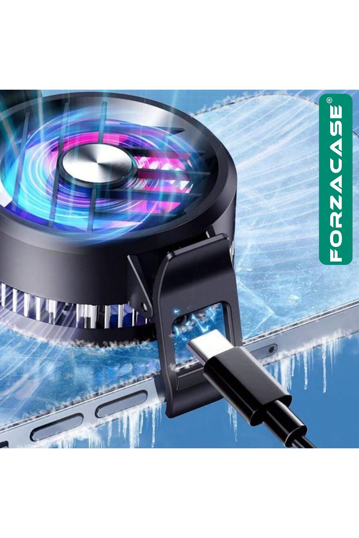 5000 RPM Kablolu Işıklı Cep Telefonu Soğutucu Isı Önleyici Fan - FC588 3