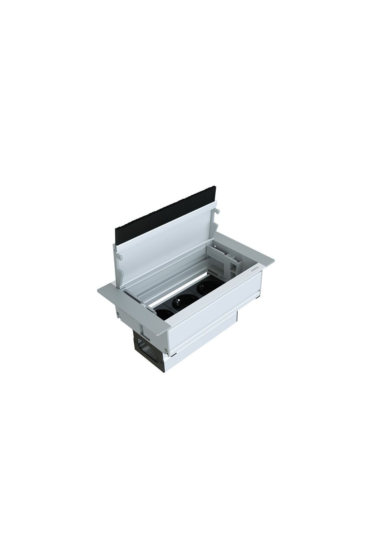 metalline-® Push-line Push-open Desktop Socket Box - Natural Anodized 1