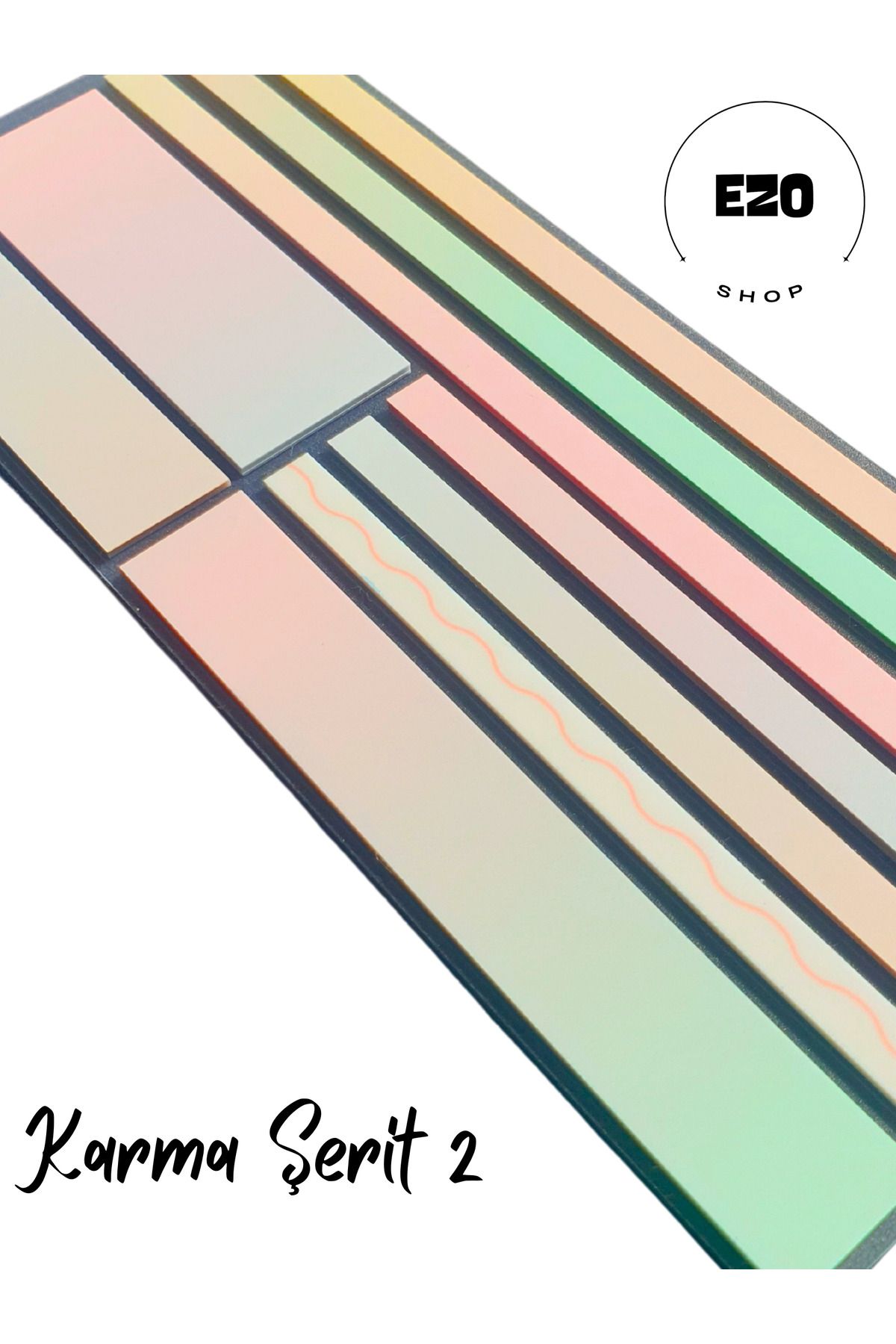 EZOSHOP-Post-It Note Paper - Clear Color, Mixed Stripe, Sticky 2 1