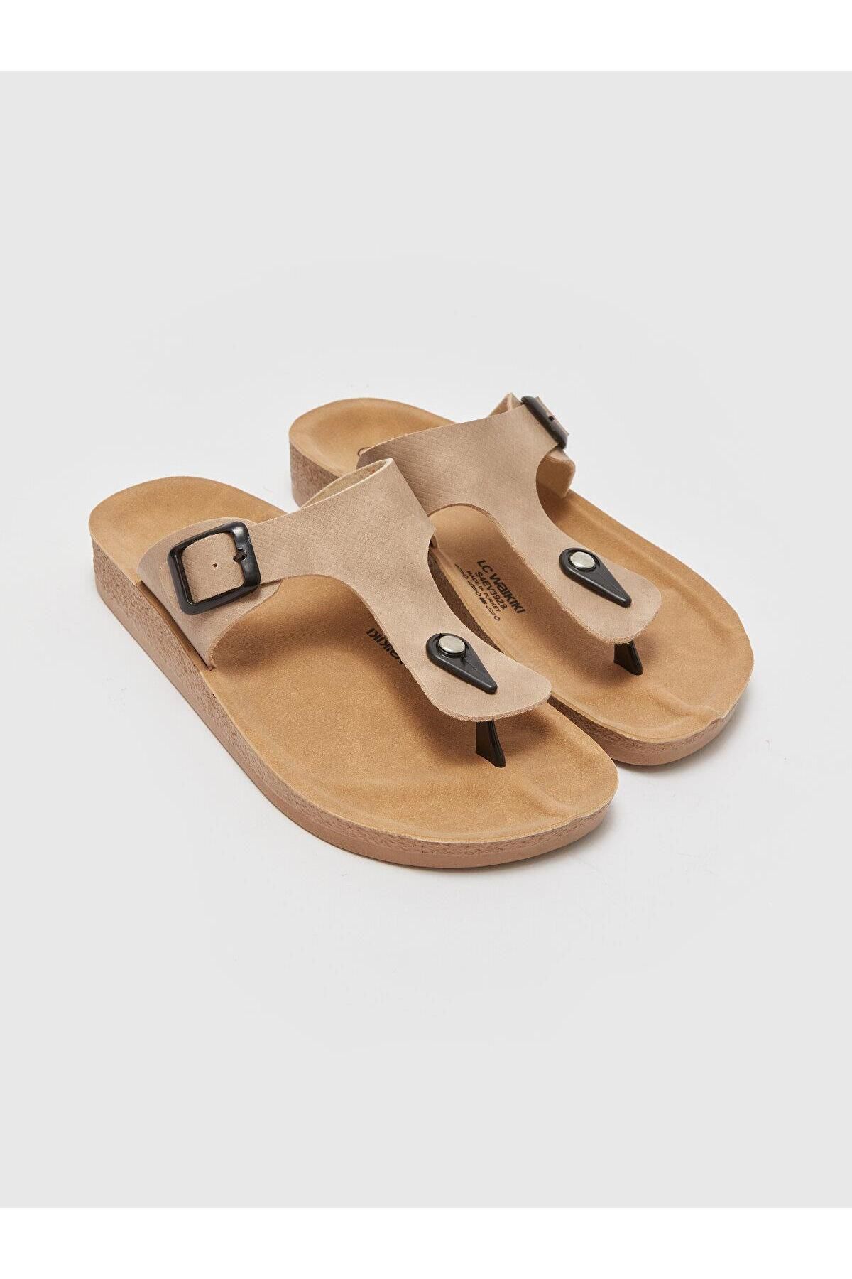 LC Waikiki-Flip-flops de damă LCW STEPS bej 1