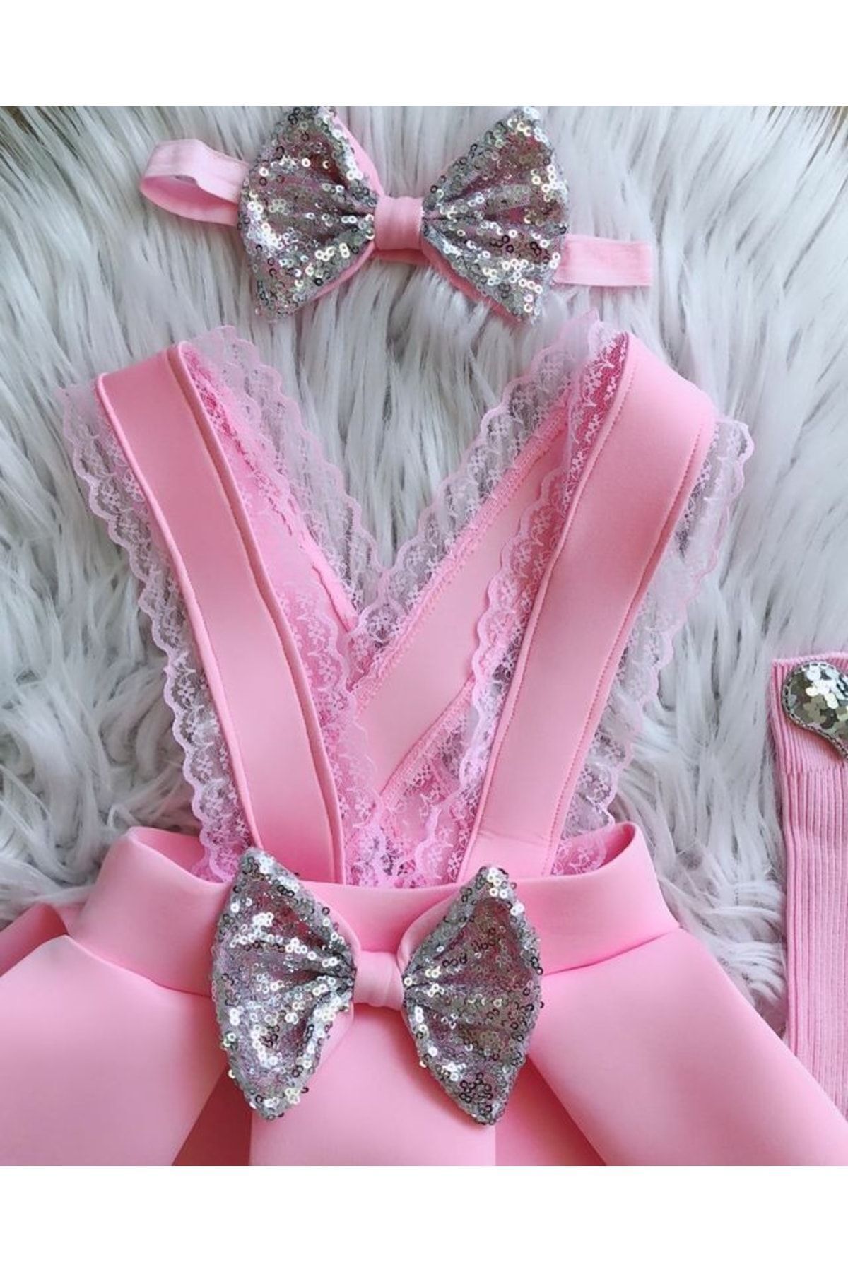 Kokosh kidss Kız Cocuk Dantellı Slopet Setı (2-4 Yaş Yazan 2 Yaş Için Uygundur ) fotoğrafı 3 (önizleme)