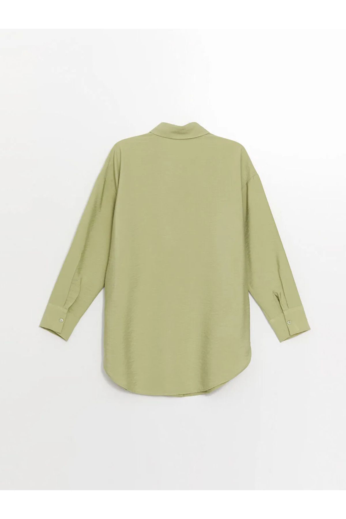 LCW Modest Yeşil Düz Oversize Kadın Gömlek Tunik - 4