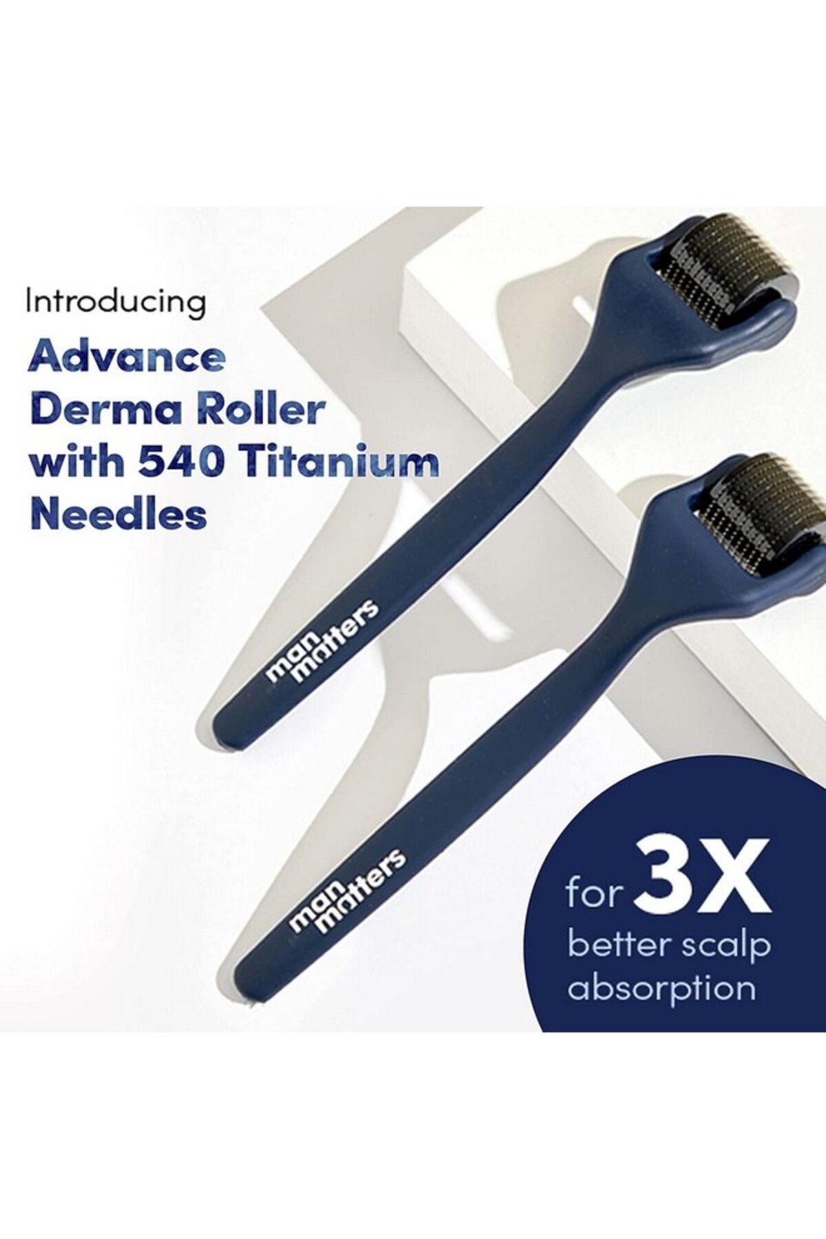 Man Matters-Advance Derma Roller For Men With Premium Design For Scalp & Beard, 540 Micro 0.5mm 2