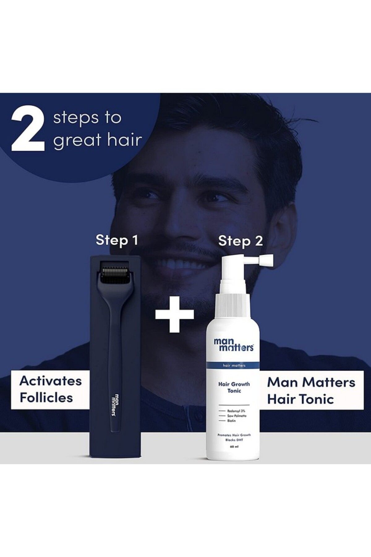 Man Matters-Advance Derma Roller For Men With Premium Design For Scalp & Beard, 540 Micro 0.5mm 4