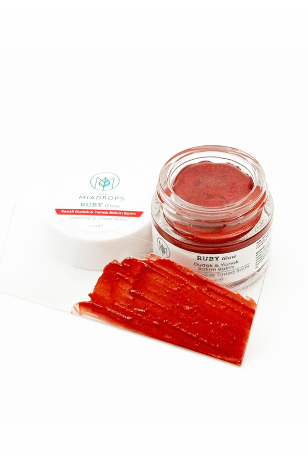 The Miadrops-Ruby Glow Colored Lip & Cheek Care Balm - Cream Lipstick Blush Shadow 7ml 2