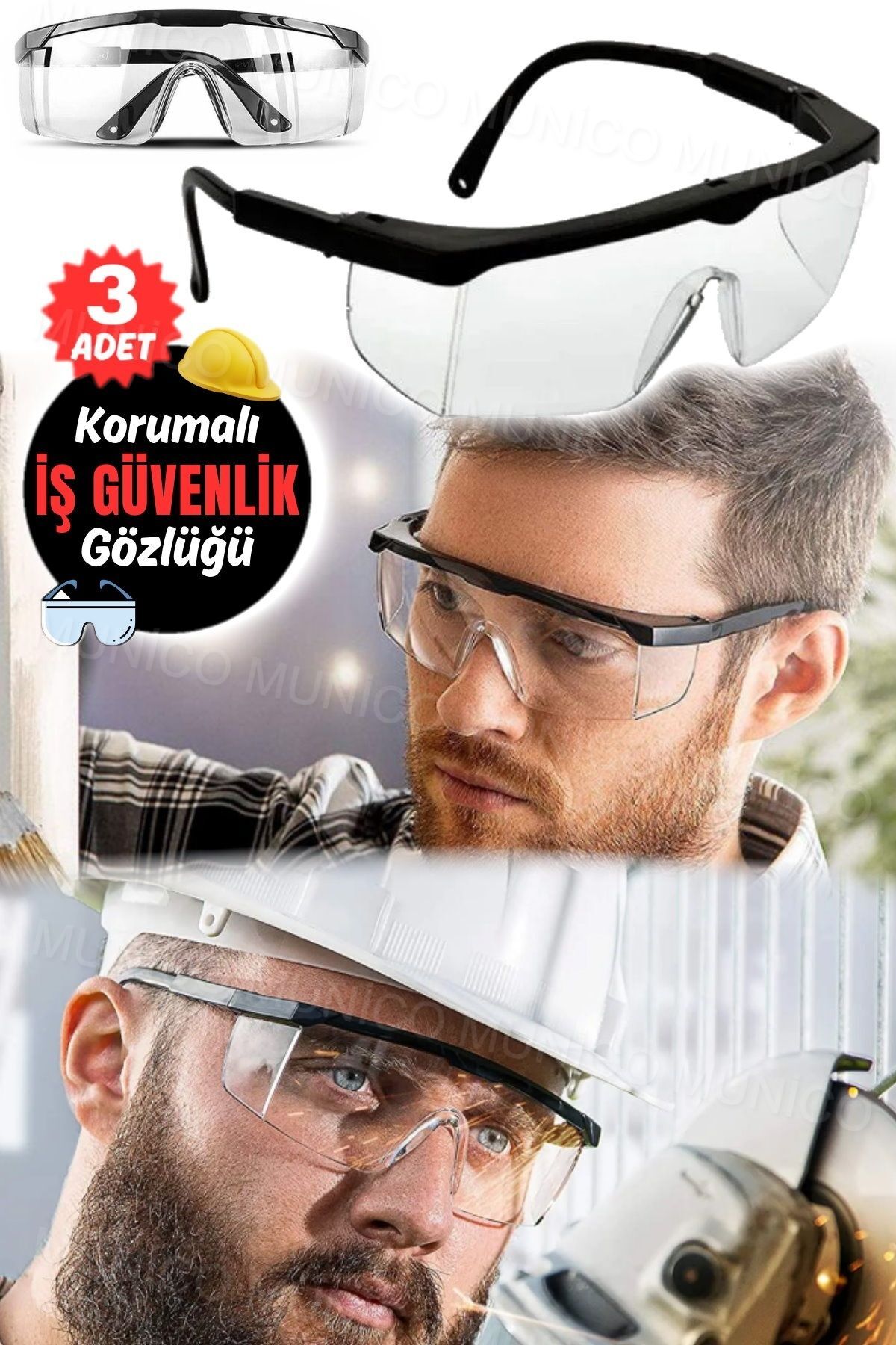 3 Pieces of Eye Protection Equipment: UV Protection with Maximum Protection Against Wind, Dust and Water: Protect Your Eyes