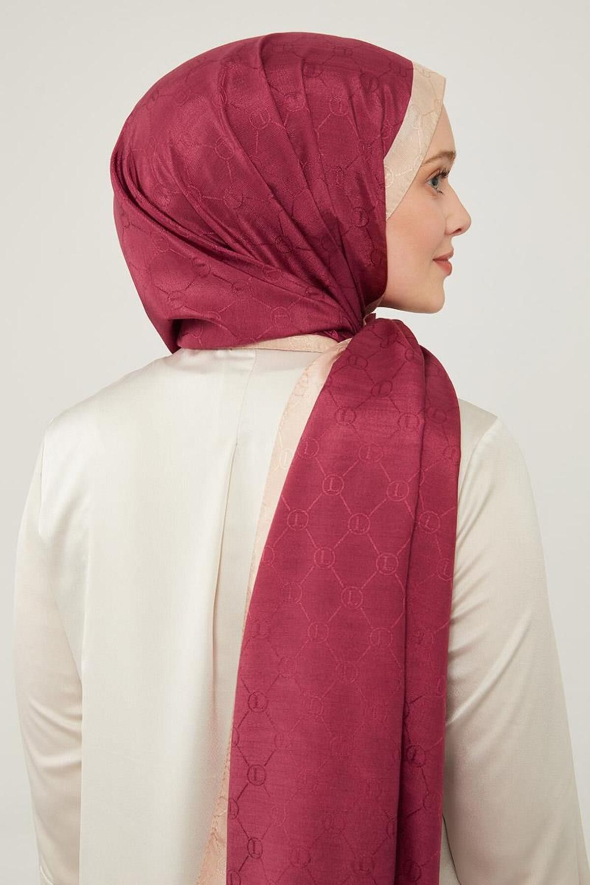 Levidor-Monogram Shawl with Cherry Stripe Border 3