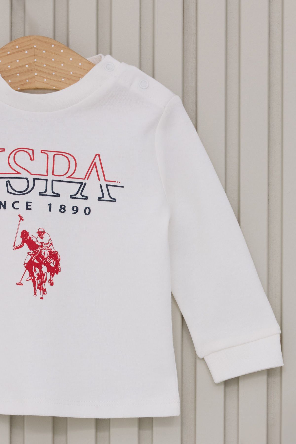 ست 2 تکه دقیق دکمه نوزاد پسر با مجوز U.S. Polo Assn.