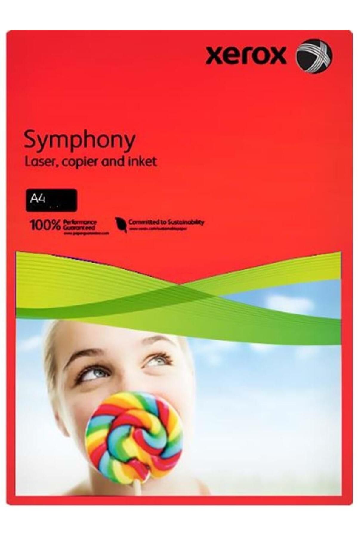 Xerox A4 Symphony Kırmızı 80 gram 1 Top 500 Adet Kırmızı Kağıt