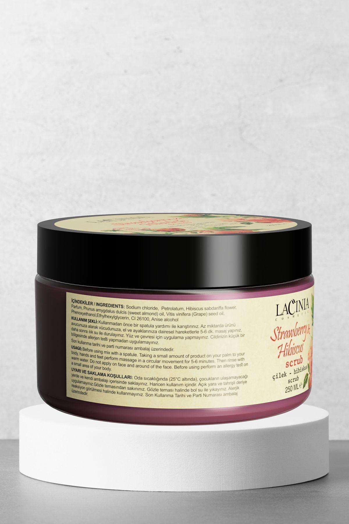 اسکراب توت فرنگی و هیبیسکوس 250 میلی لیتر Lacinia