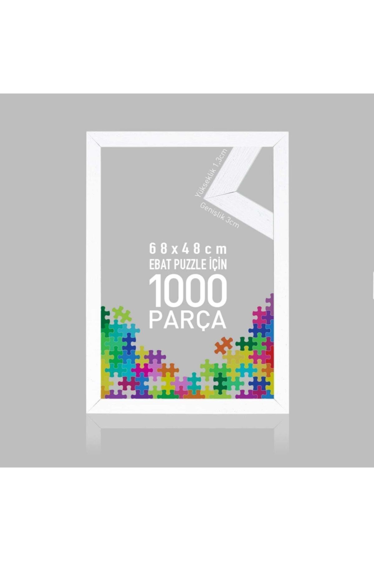 قاب پازل Sar Puzzle برای پازل 1000 پارچه | ابعاد 68x48 سانتی‌متر | قاب سفید Genel Markalar