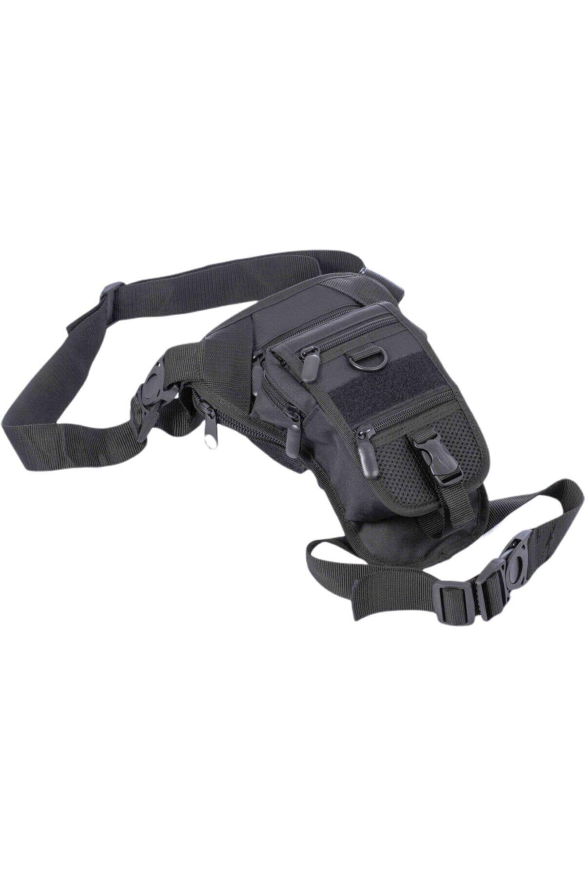 Tactical Siyah Tabanca Bölmeli Omuz Bel Ve Bacak Çantası Darbe Emici Koruma