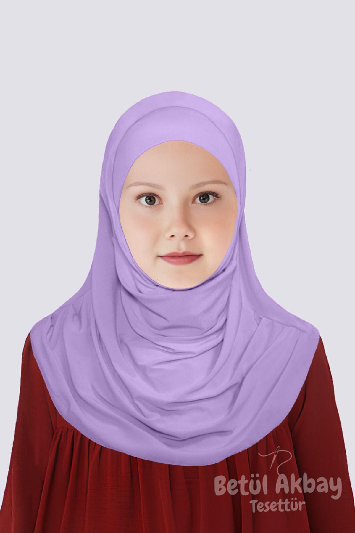 Girls Practical Headscarf Cotton Mary Model Lilac