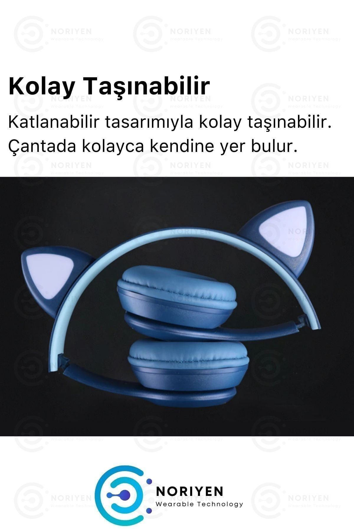 Kız Çocuklar Için Kedi Kulaklı Işıklı Mikrofonlu Kablosuz Bluetooth Kedili Çocuk Kulaklık
