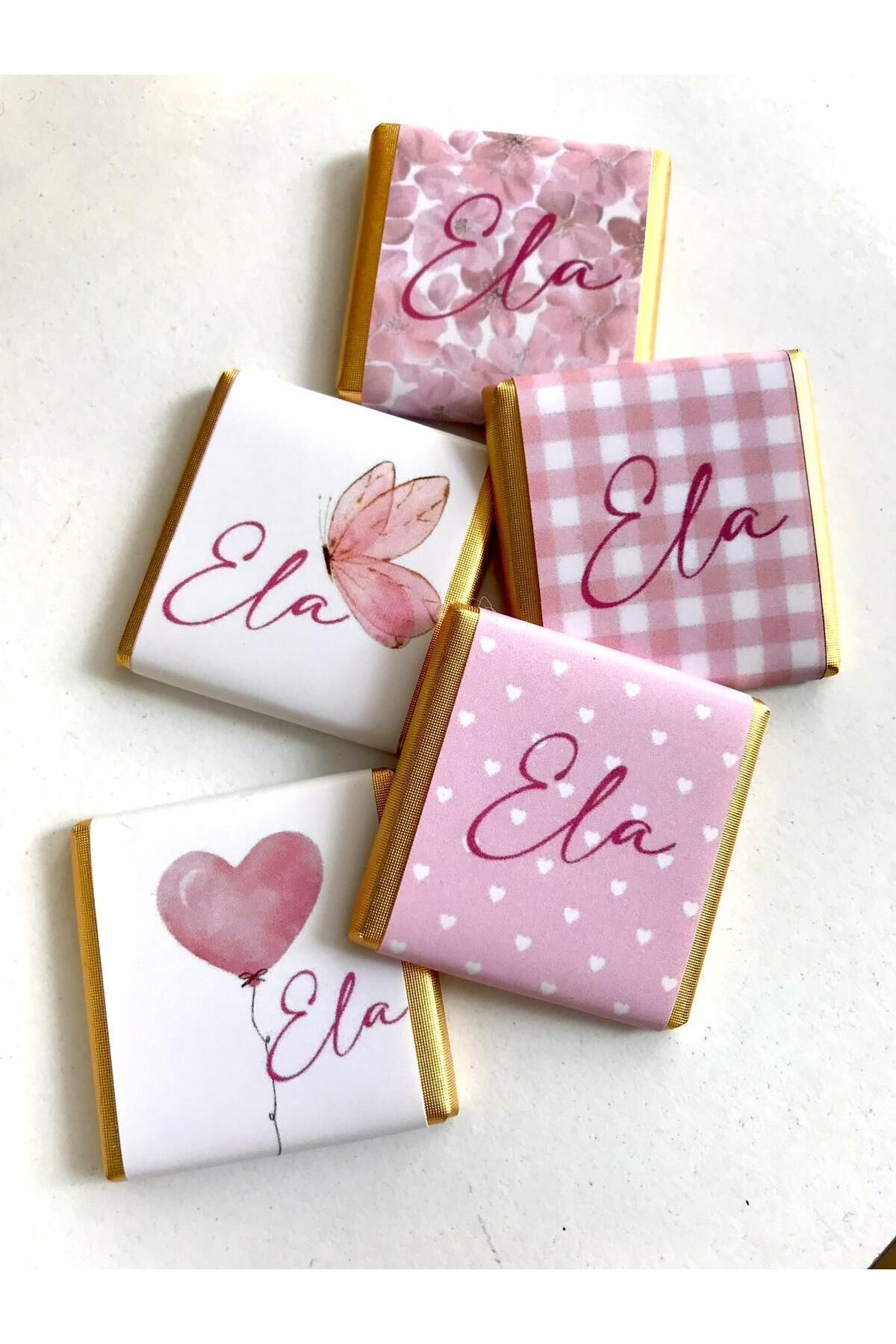 Minemiss Tasarım Lüks Kutulu İsme Özel Tasarımlı Kız-Erkek Bebek Çikolatası 60 Adet Dogum-Yaş Günü-Hediyelik Çikolata fotoğrafı 3 (önizleme)