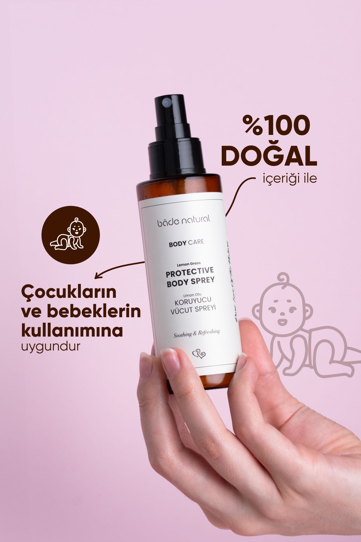 اسپری بدن محافظ گیاهی لیمو 100 میل Bade Natural