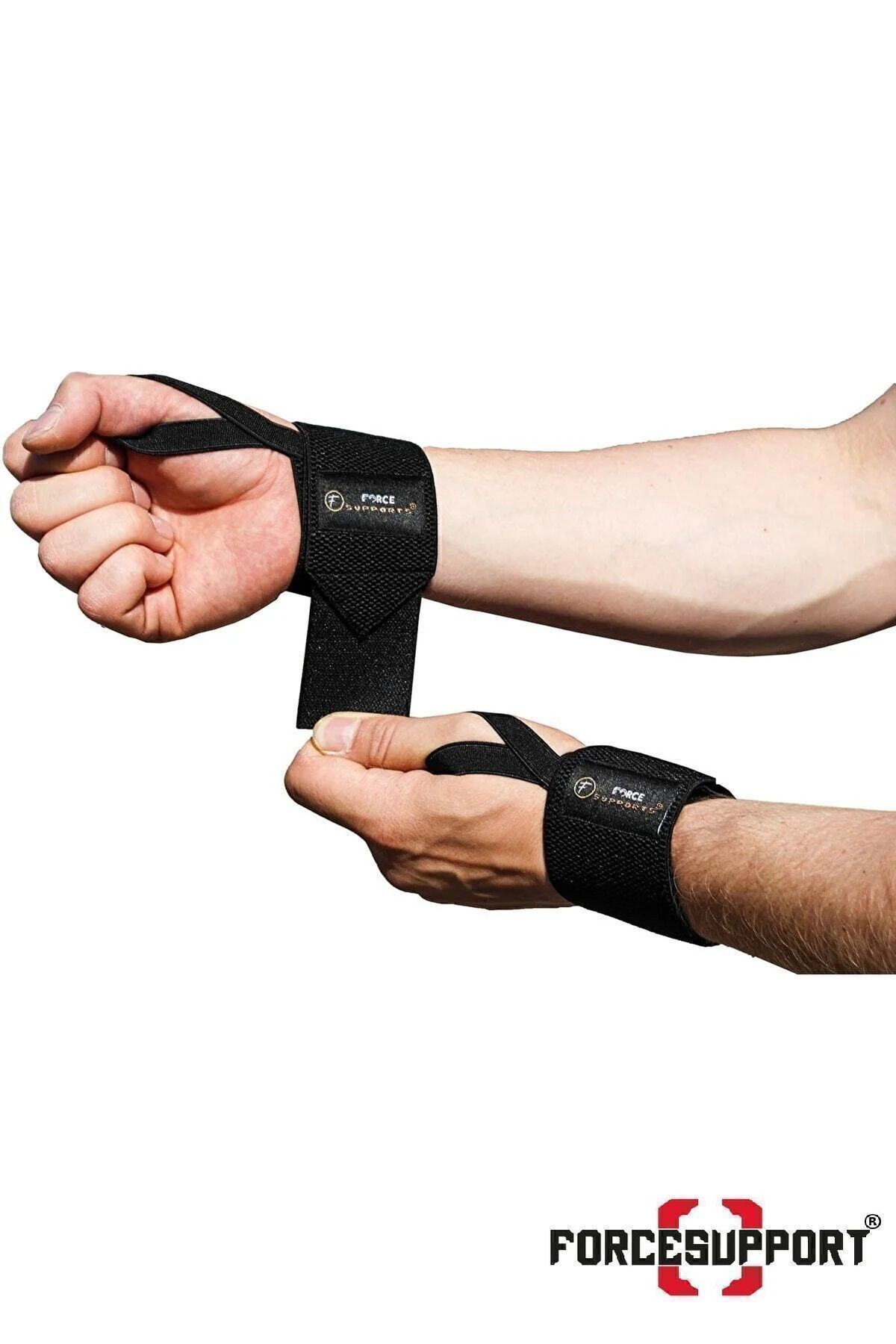 Force Supports-سوار اللياقة البدنية، سوار الوزن، دعم المعصم، سوار دعم وزن الجسم من كروس فيت، أسود B 2