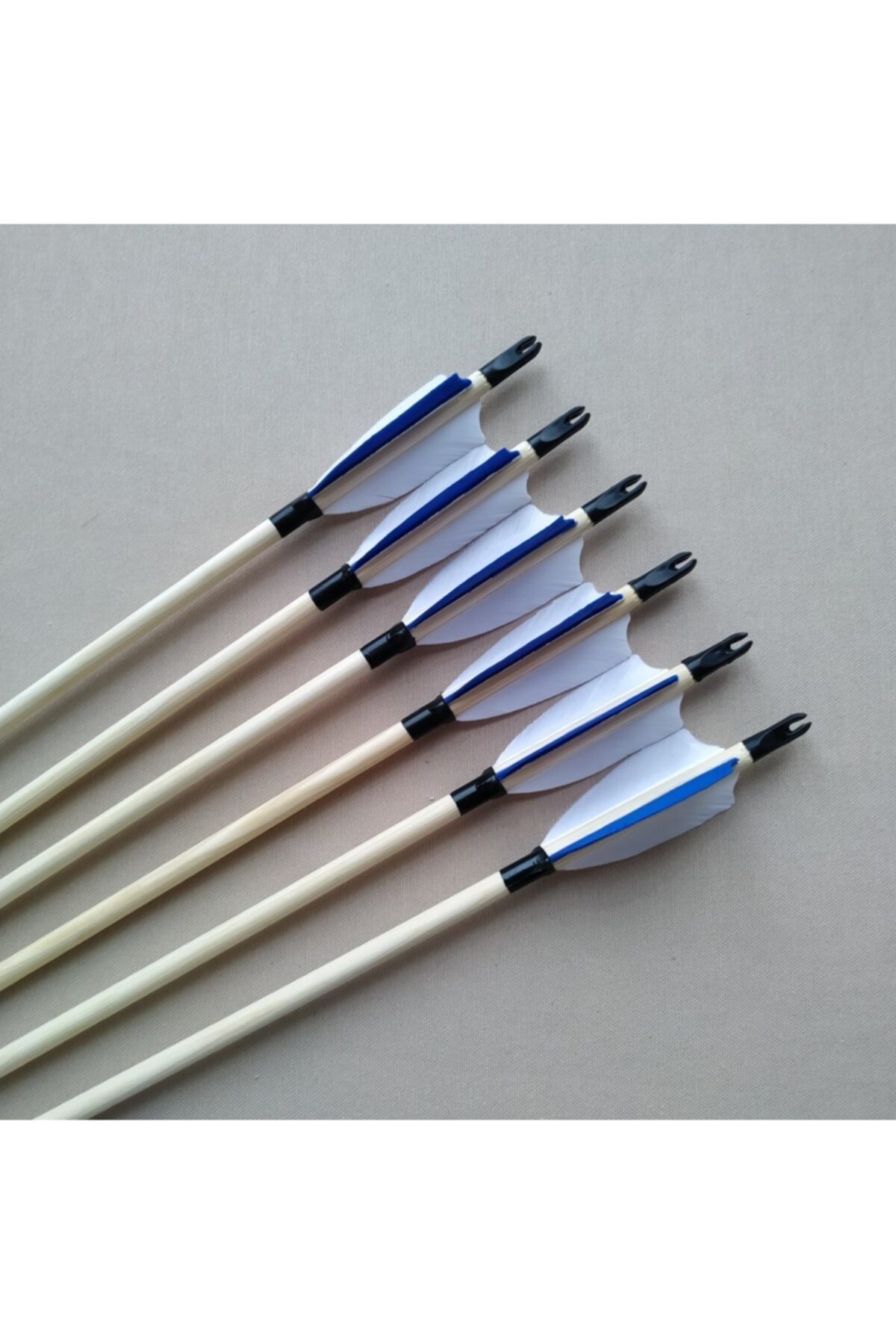 KONURALP OKÇULUK Geleneksel Okçuluk - Ahşap Ok 6 Adet (3" Tüylü-76 Cm)