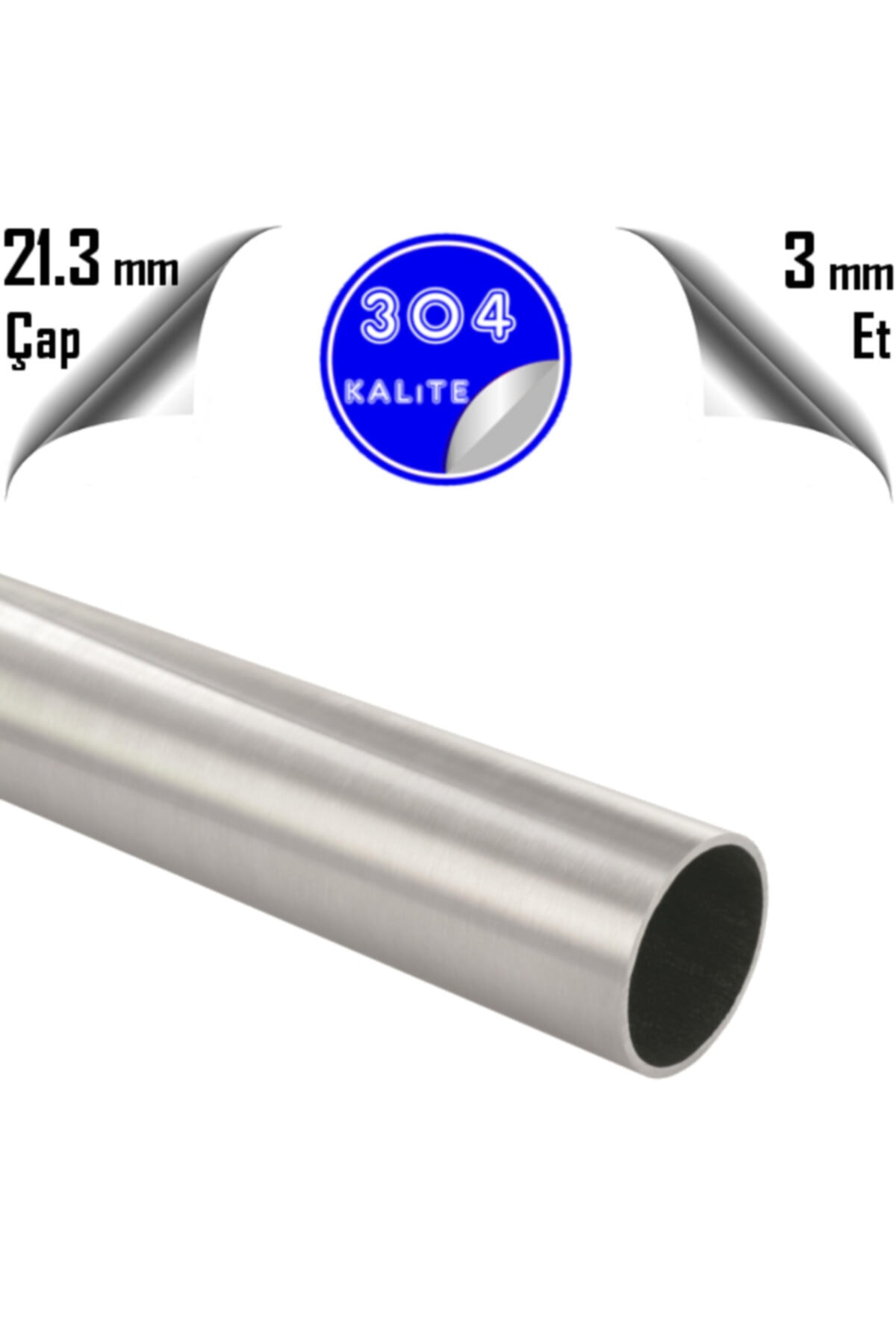 PÇS Paslanmaz Paslanmaz Çelik 304 Kalite Boru 21 X 3 Mm (1 METRE ...