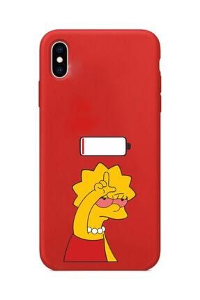 Iphone X Kırmızı Lansman Lisa Simpson Tasarımlı Kılıf IPX-LS02