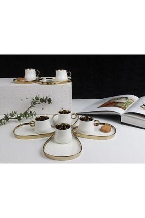 Porselen Sunumluklu Kahve Fincan Takımı 12 Parça-uıks 99AMH0240cmy
