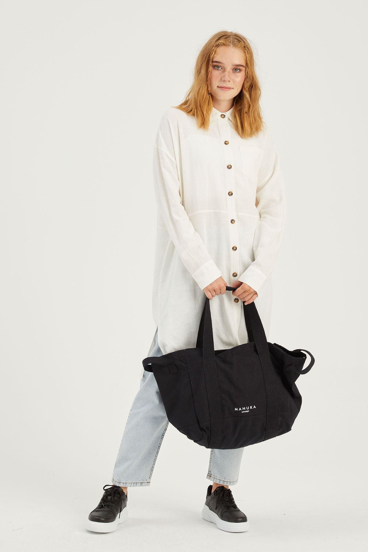 Manuka-Canvas-Shopper-Tasche Schwarz 2